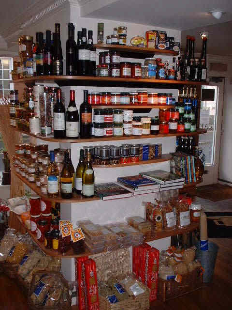 a range of olives, oils etc