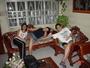 Pretty women lying on the couch