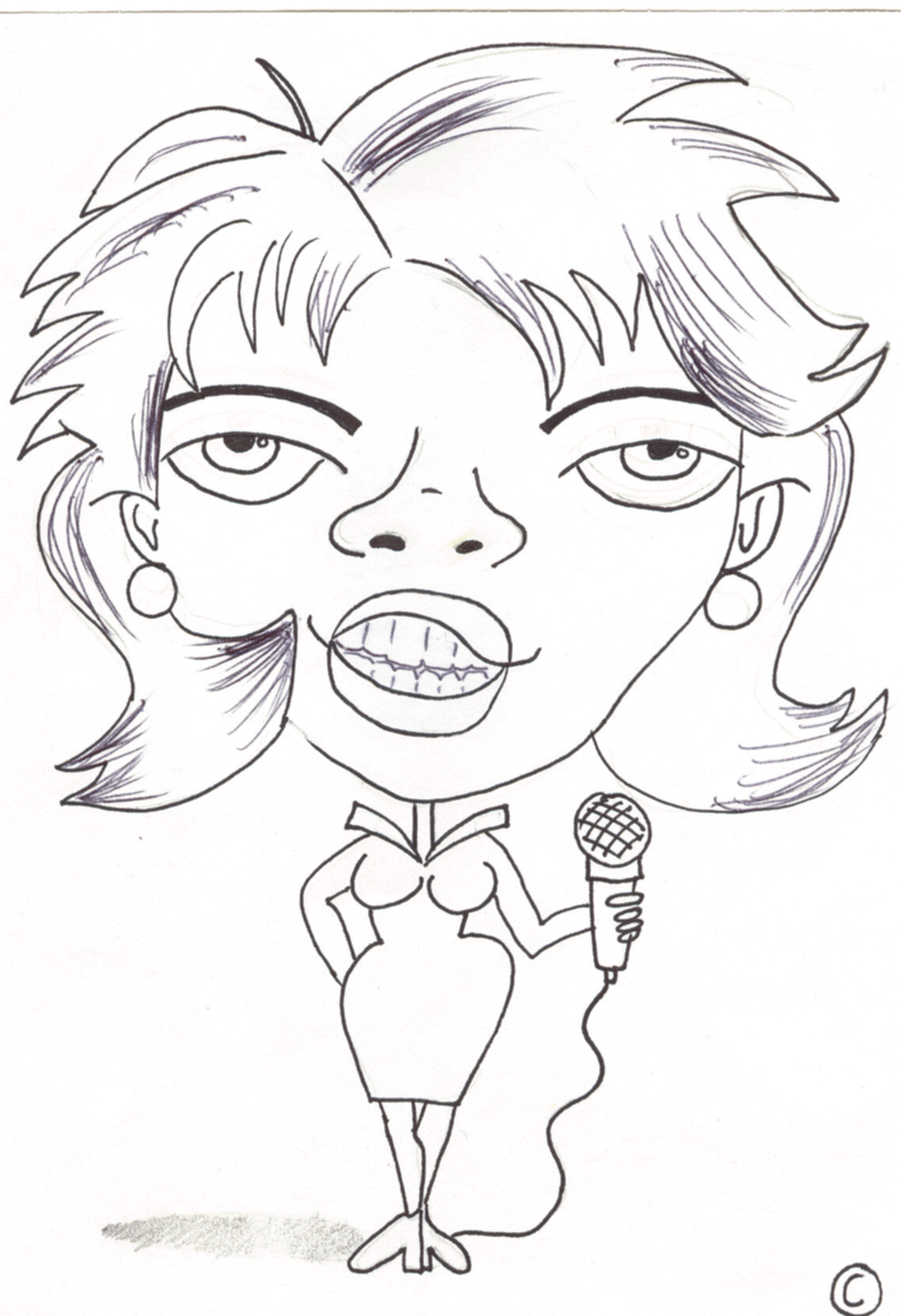 Cartoon of Oprah Winfrey by Anneke 2003