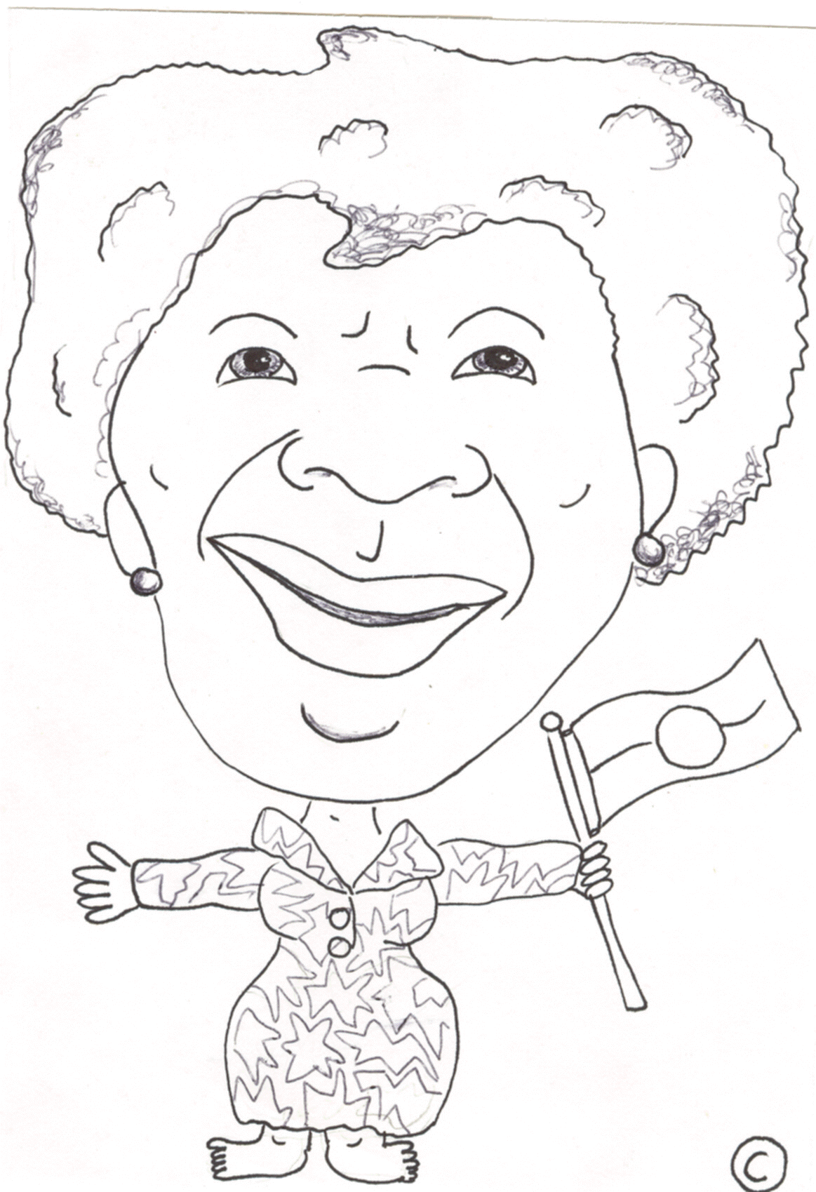 Cartoon of Shirley Smith by Anneke 2003