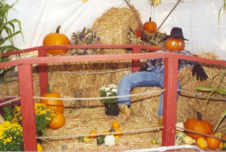 The 2001 Ledyard Fair Poultry booth display, created by the horticulture students.