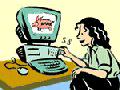 working hard on the computer