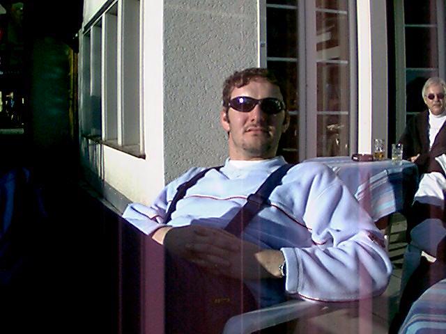 At the hotel terrace bar