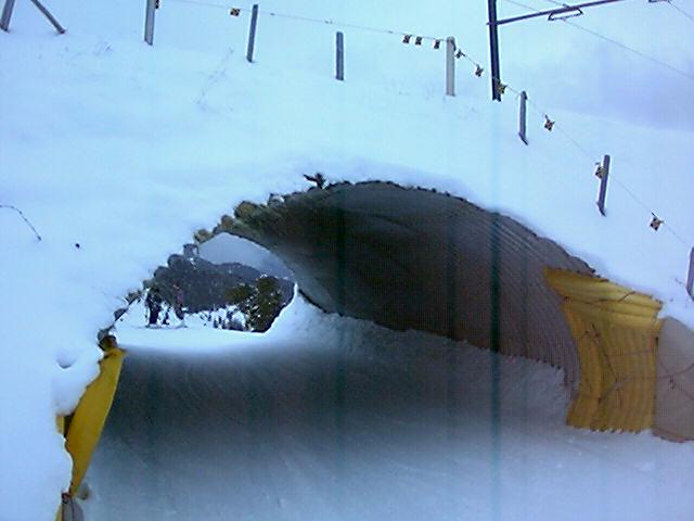 One of the tunnels to ski through