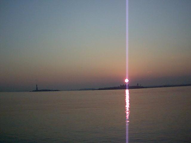 Statue of Liberty with sunset