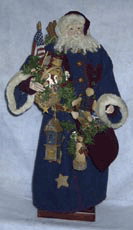 Santa - Blue with Stars