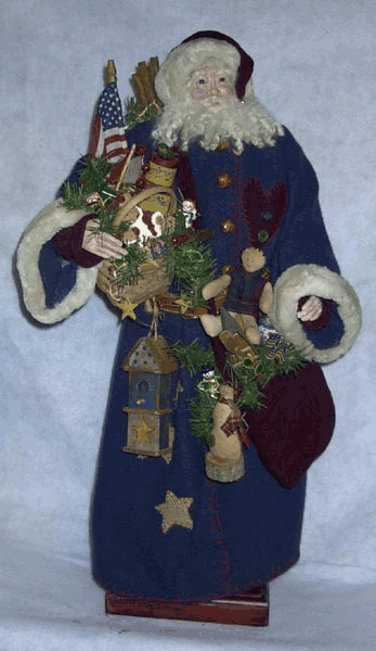 Blue Santa with Stars
