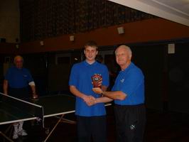 Cyril Villiars presenting Yoni with trophy