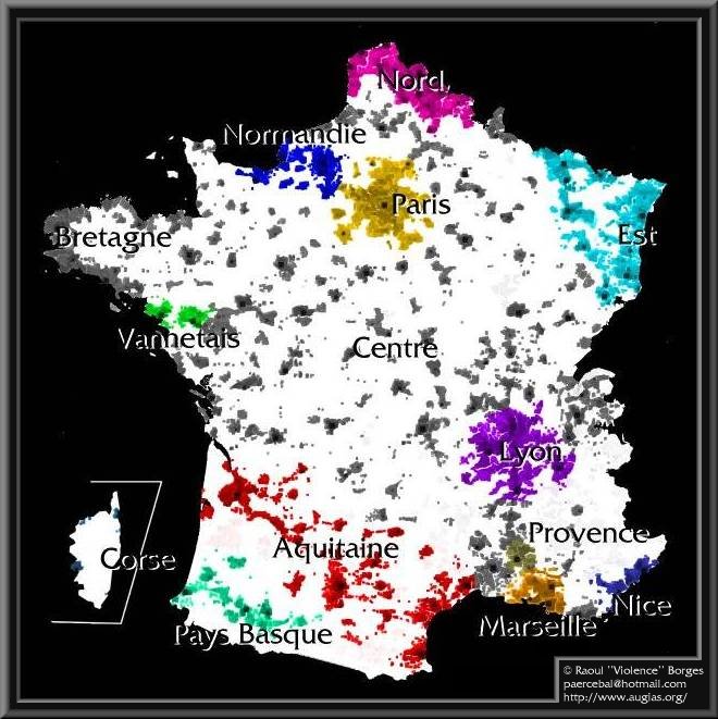 Map of France of Darkness