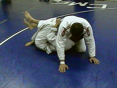 Opponent sits weight back to counter