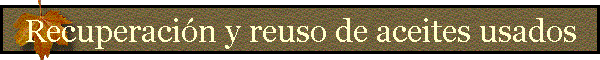 Recuperaci�n y reuso de aceites usados