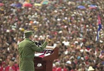 Castro speaking to crowd