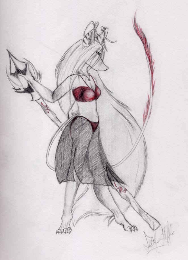 I made another pretty o.O... it's Lehra and just pencil... with some red pencil!&nbsp; Lehra Jyth (c) me... Lehra o.O