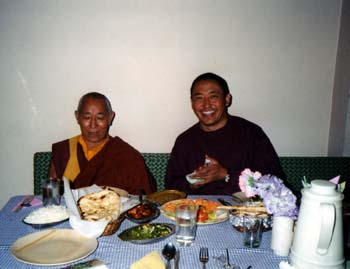 Ven. Tenzin Lama and I invited Gen Sopa for dinner in an Indian restaurant and he told us that it was his first time
he had been in a restaurant