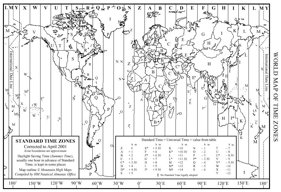 Utc Time Conversion Chart