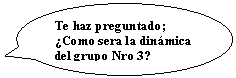 Llamada ovalada: Te haz preguntado; �Como sera la din�mica del grupo Nro 3?

