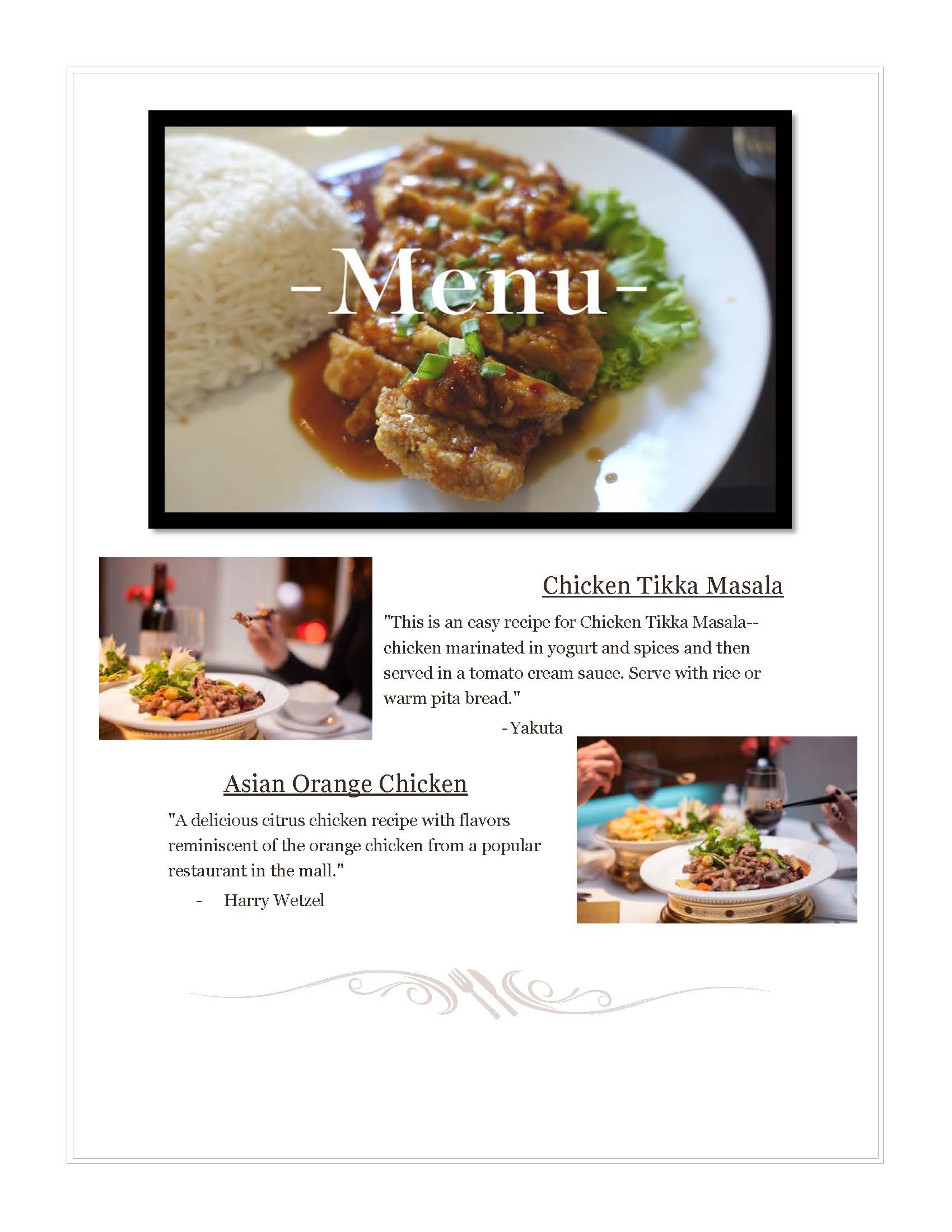 Menu Specials