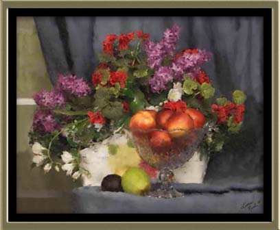 Flower Basket and Fruit