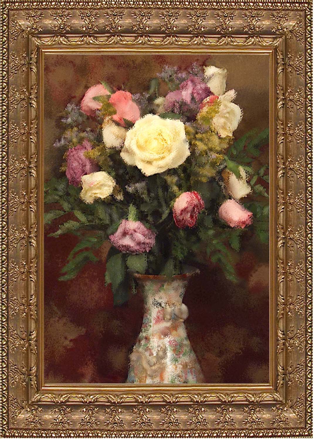 Roses in Rose Medallion Vase