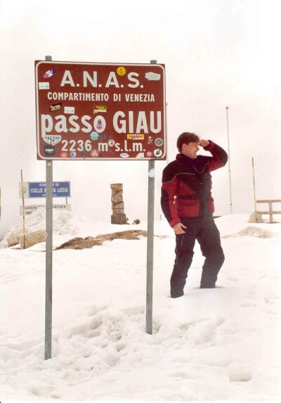 Mark enjoying the magnificent view at the Passo di Giau.