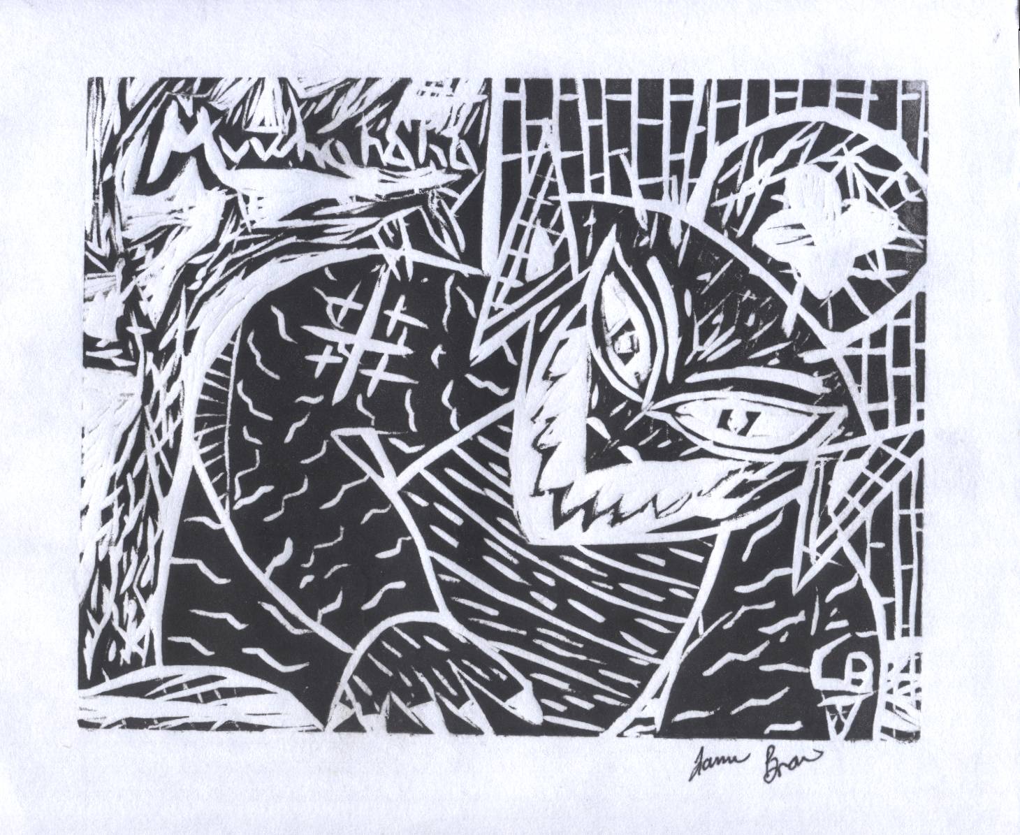 Gargoyle Woodcut
