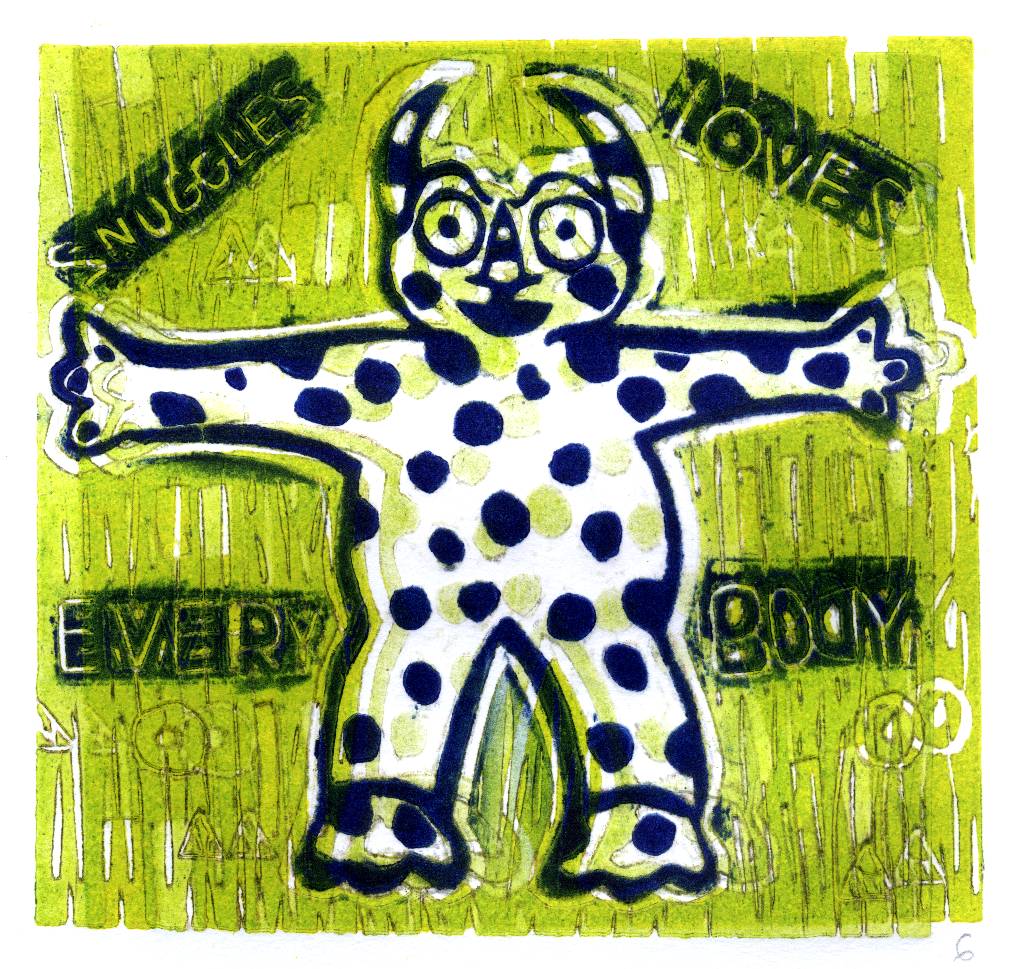 Snuggles Seen Drunk Woodblock
