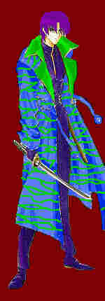 Unfortuneately, all the money and power went to his head and Aoshi spent 100,000 dollars on a make over and pimp clothes (that's what happens when you don't go to MY make over shop!)