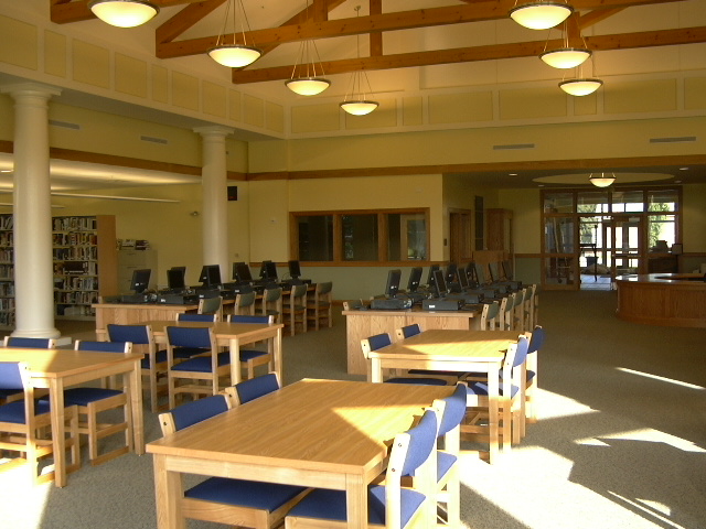 Picture of small tables for student study.