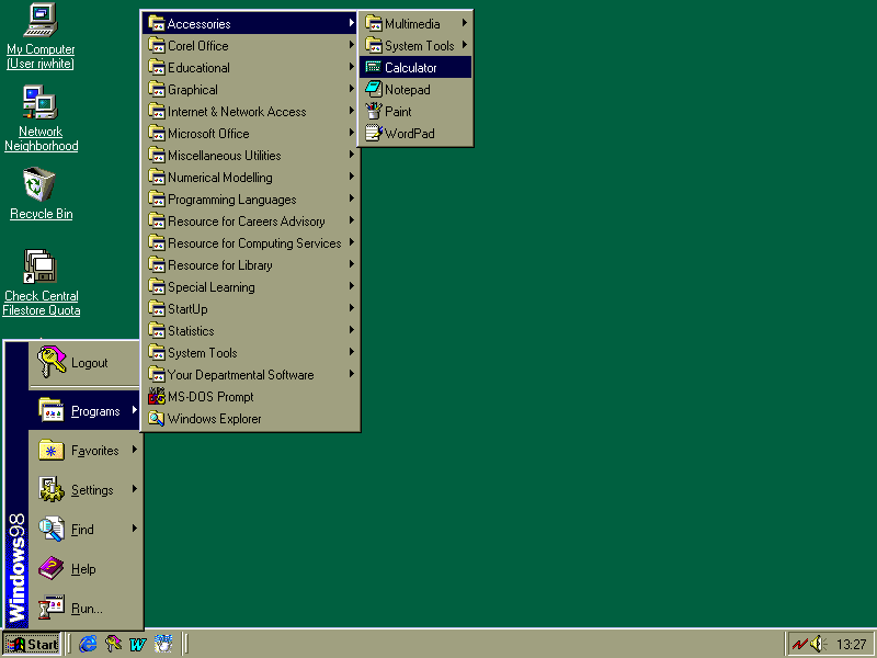 MS Windows98 screenshot