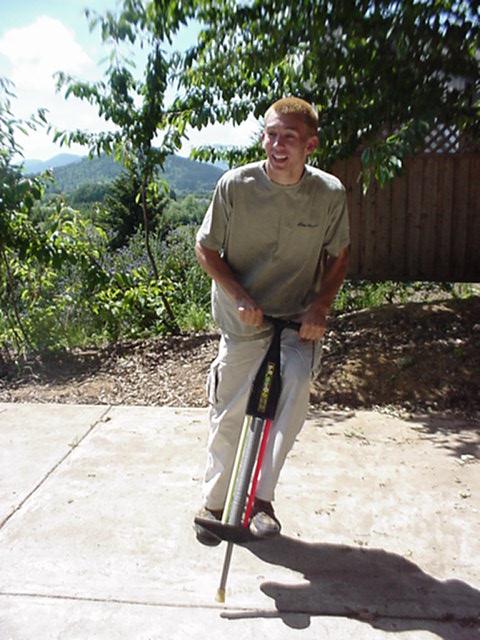 Me on a  pogo stick
