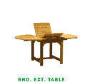[GF-029] Round Ext. Table, H=75cm, W=120cm, XW=170cm D=120cm