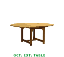 [GF-030] Octagonal Extending Table, H=75cm, W=120cm, XW=170cm D=120cm