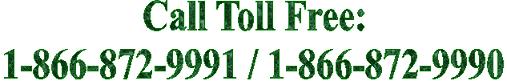 Call Toll Free at 1-866-872-9991