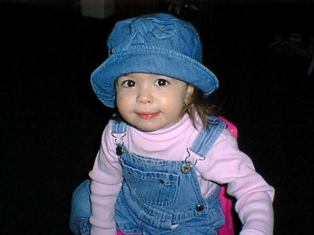 Dont I look cute in my new hat?!?&nbsp;&nbsp;&nbsp; Feb.2001