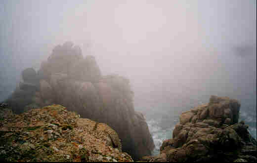 foggy cliffs along the coast