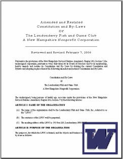 Click on this document to open the Club Bylaws
