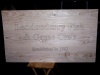 Completed lettering on the sign blank.