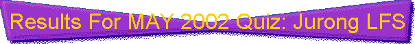 Results For MAY 2002 Quiz: Jurong LFS