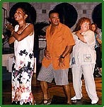 On the dance floor at Sandals, MoBay