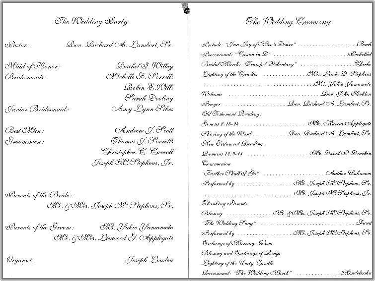 Wedding Program