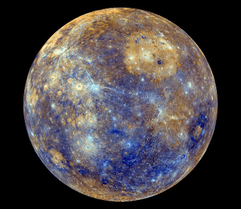 False colour view of Mercury. Photo by NASA. False colour view of Mercury. Photo by NASA.