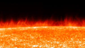 An image from the Hinode spacecraft shows thread-like structures called spicules on the surface of the sun - NASA