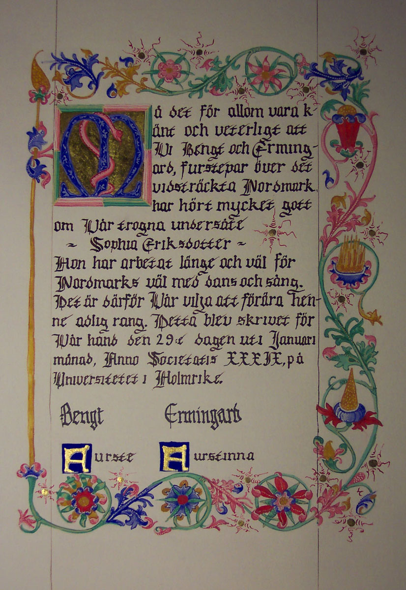 My 10th scroll, finished: Sophia Eriksdotter AoA