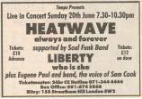 Advert in London's Evening Standard newspaper for Heatwave show supported by Liberty