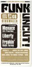 Flyer for Liberty gig at Dingwalls hosted by top DJ's such as Chris Philips, Wilber Wilberforce and Jasper the Vinyl Junkie