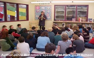 Author Jenni Blackmore and students