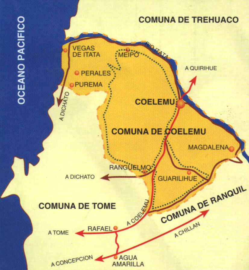 Ubicaci�n geogr�fica de Comuna de Coelemu