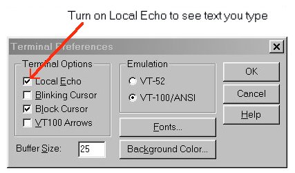 Shows Telnet Preference Settings