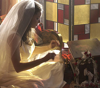 Love this picture of Kimberly in a wedding gown!