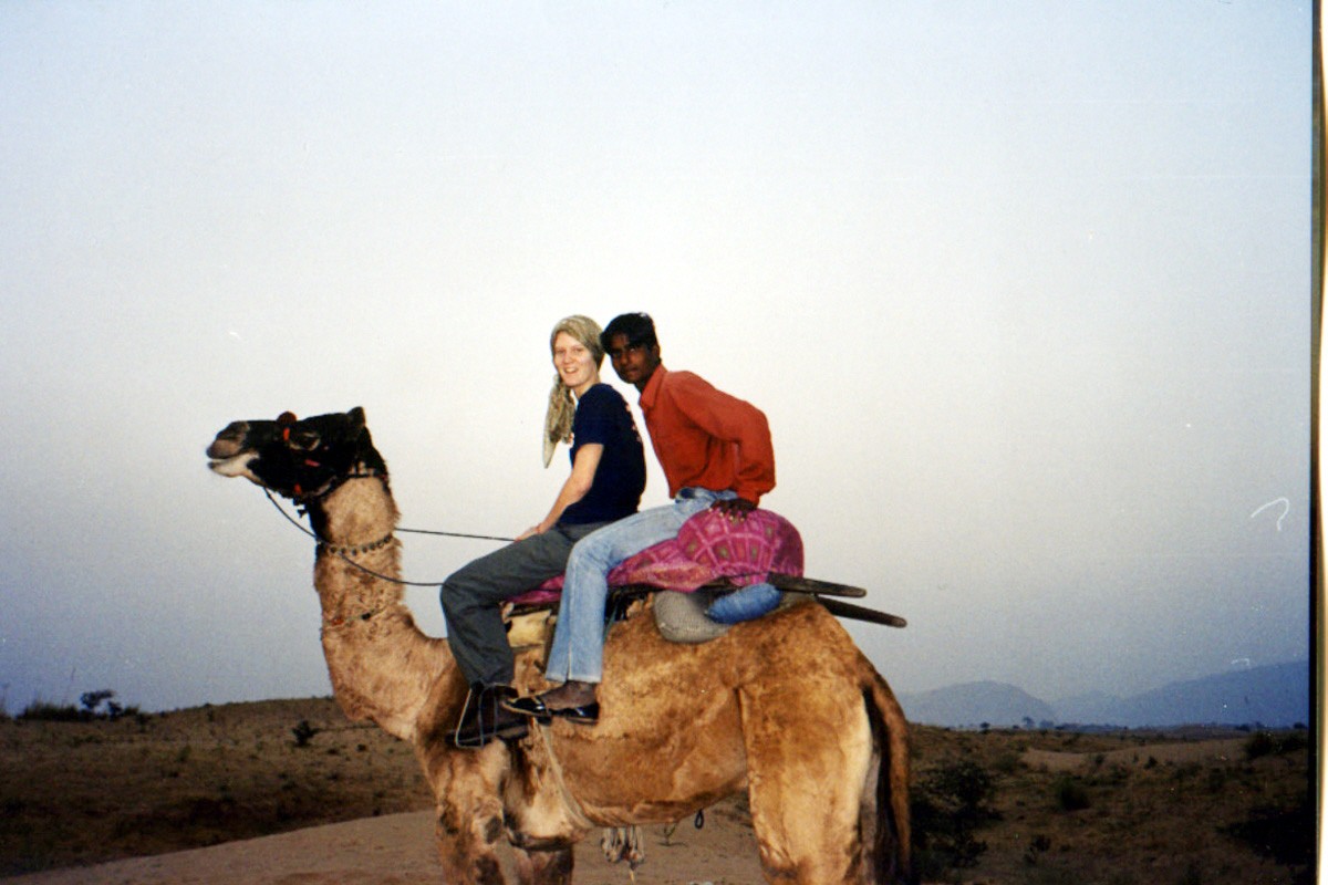Gaby on a camel.. 